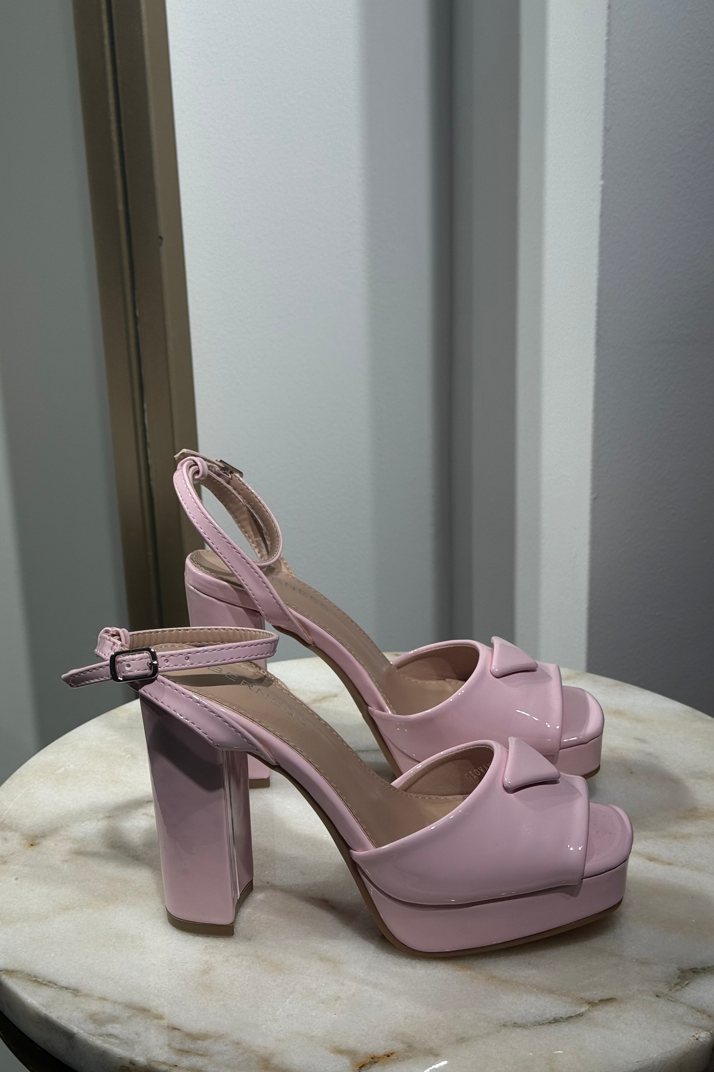 Tacon Plataforma Charol Rosado