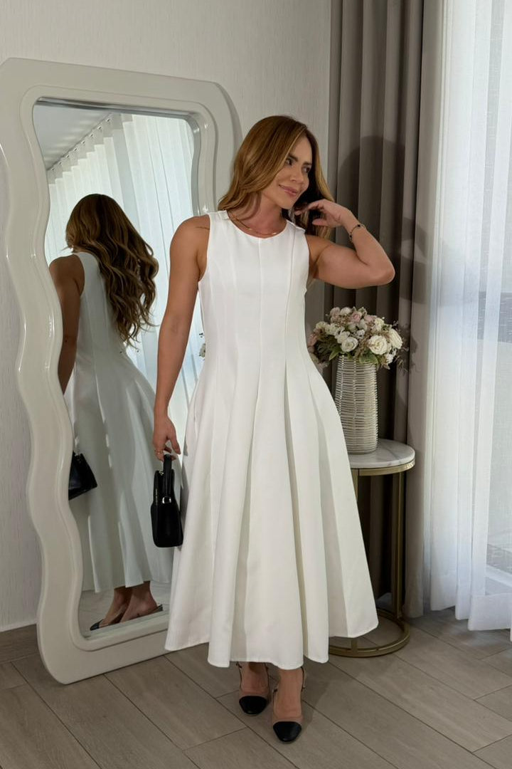 Sage Maxi Dres Blanco