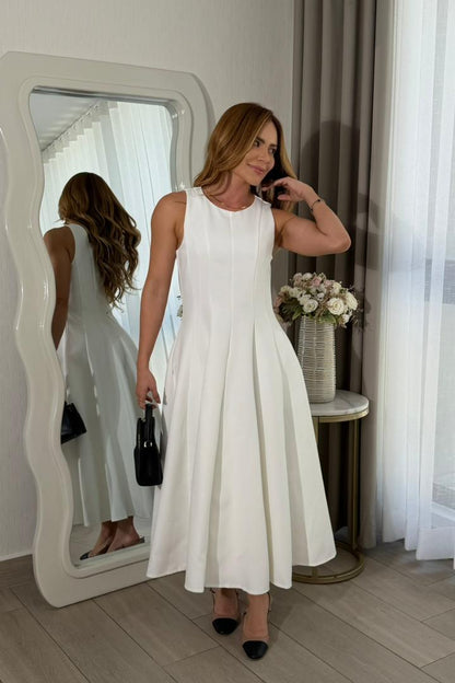 Sage Maxi Dres Blanco